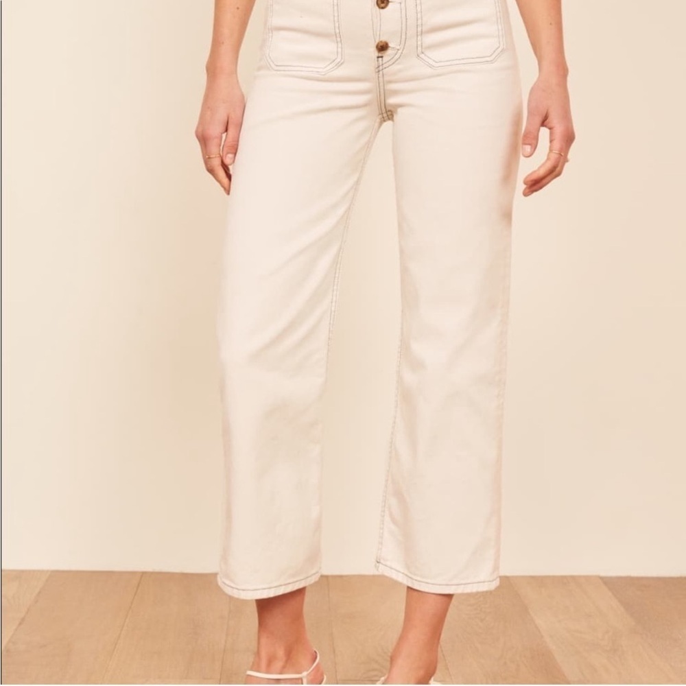 Reformation Jeans Women's Eloise Size 29 Ivory High Rise Wide Leg Jean READ - Picture 4 of 16